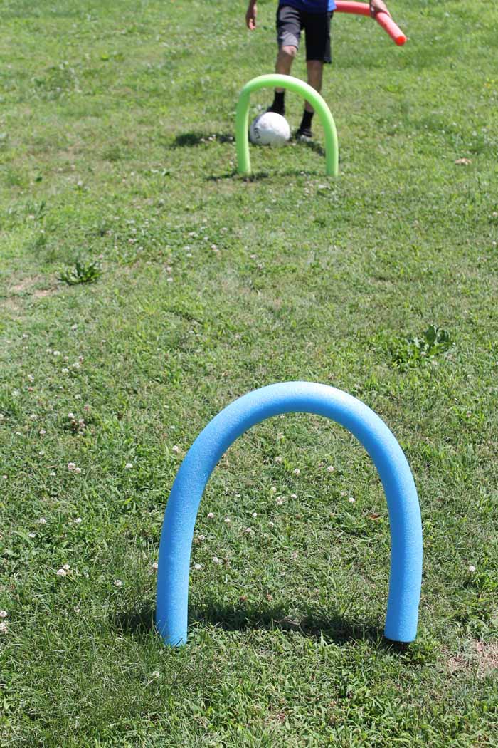 pool noodle arch for backyard pool noodle games