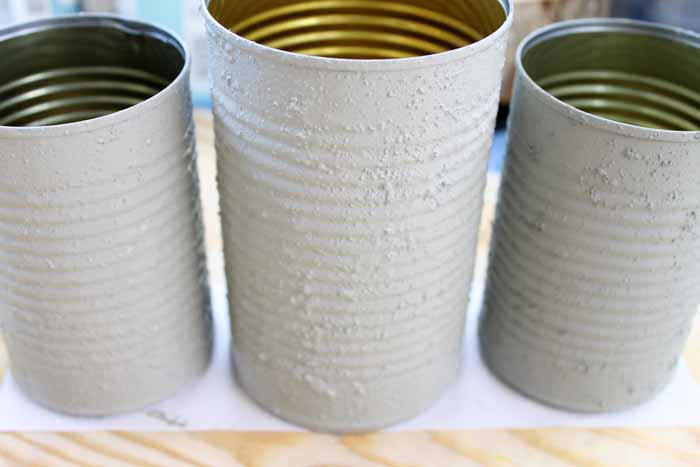 close up of concrete cans