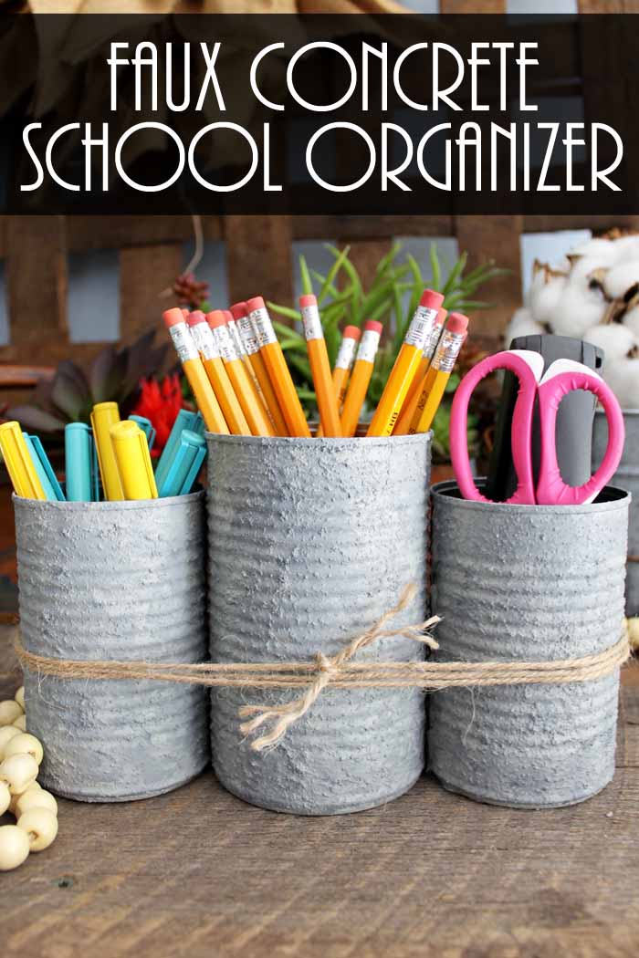 Easy DIY School Supplies Organizer: Farmhouse Style with Faux