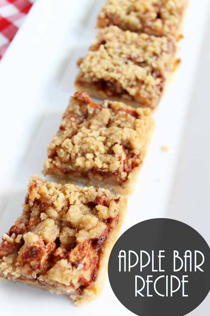 close up of apple bars