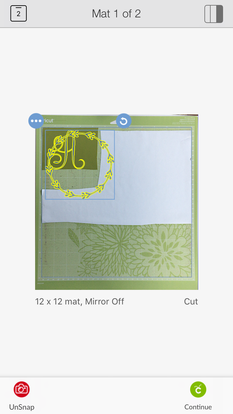 Moving cuts on Cricut SnapMat photo