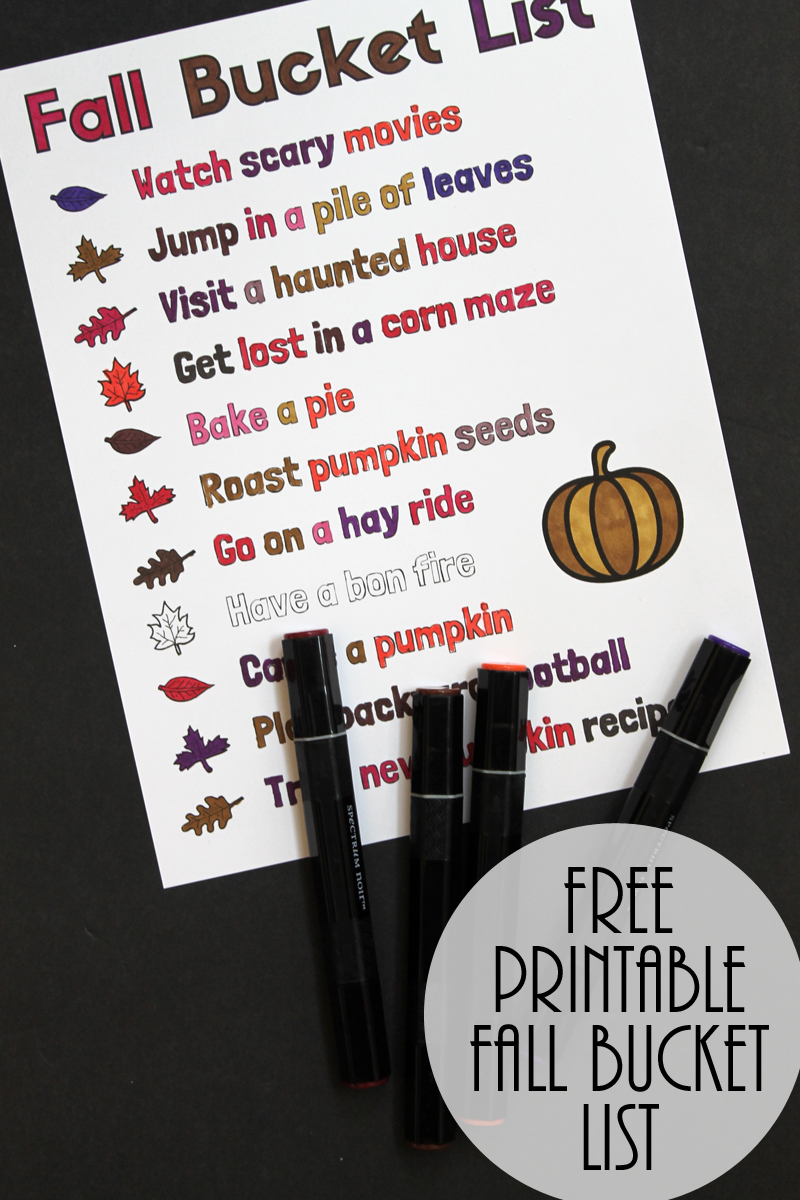 Print this fall bucket list for free and get started on these fun autumn activities!