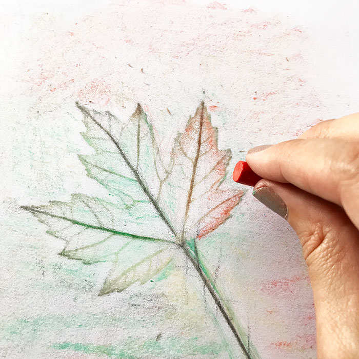 making leaf rubbing art