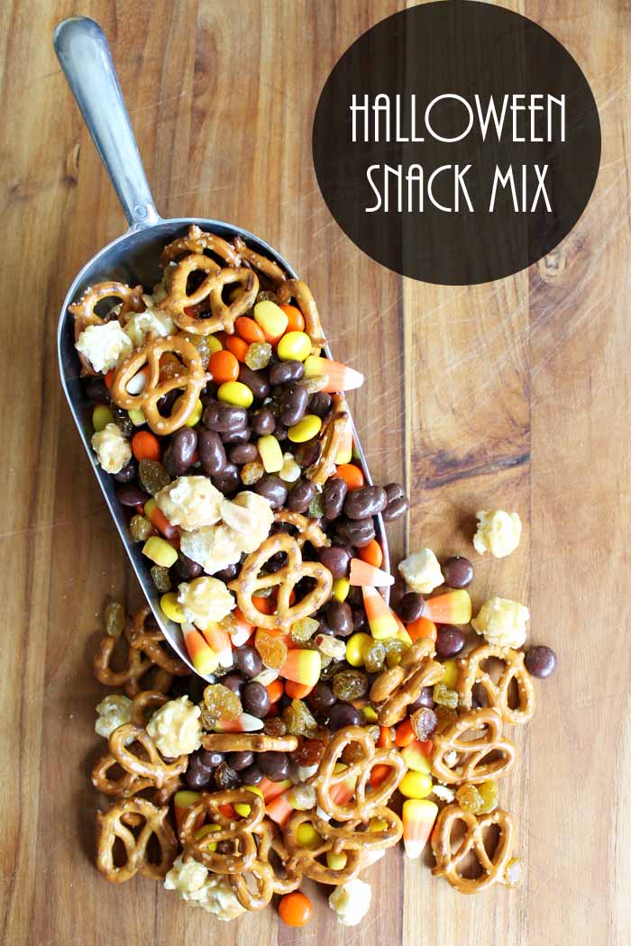 This quick and easy Halloween snack mix just takes minutes to toss together and is a real crowd pleaser