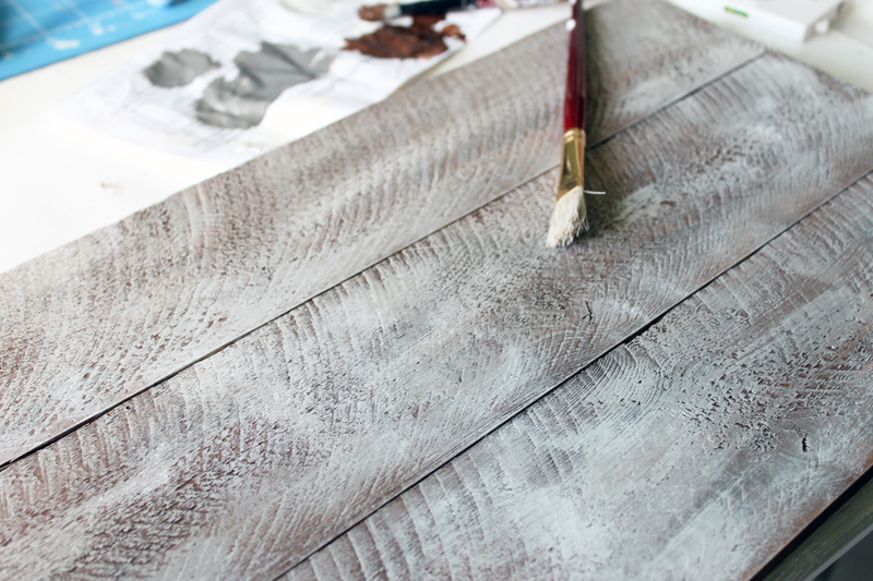 using a dry brush painting technique