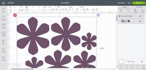 Cricut template pieces for flower on Create Space