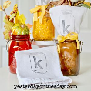 Mason Jar Stamped Napkins by Yesterday on Tuesday
