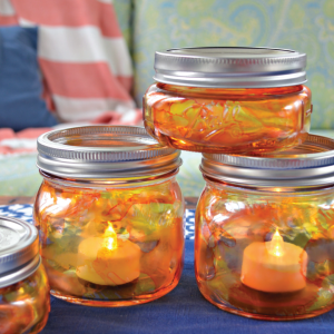 Pumpkin Luminary Mason Jars by Mad in Crafts