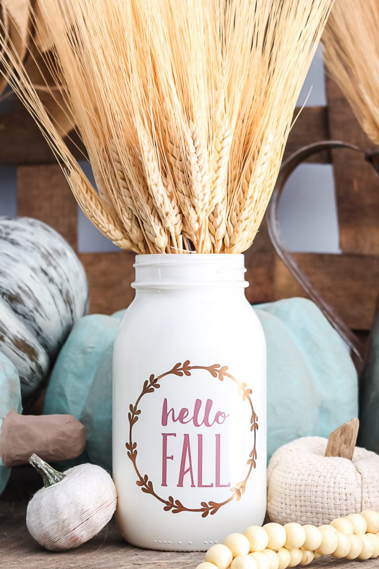 Decorative Glass Jars Put Vinyl on Mason Jars with Your Cricut Angie