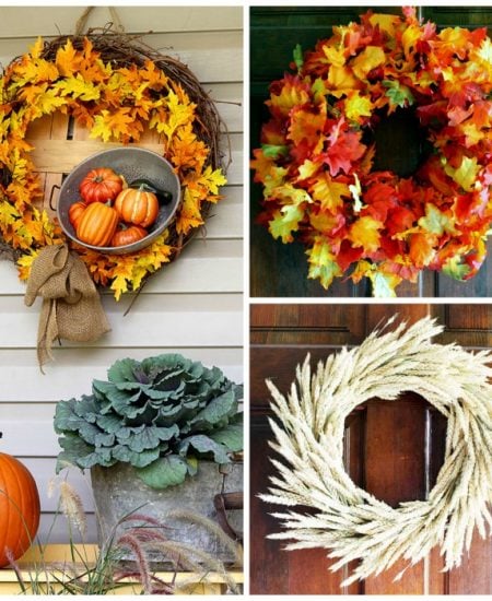 collage of fall wreath pictures