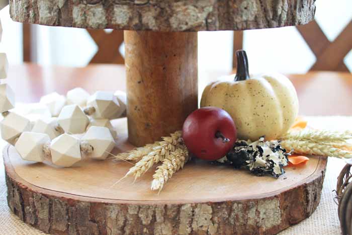 Food on a wooden table, with Farmhouse  