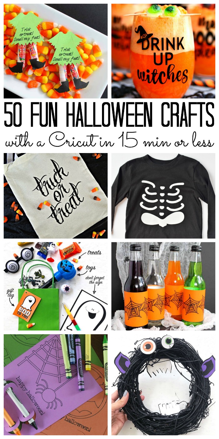 50 fun Halloween crafts to make with your Cricut in 15 minutes or less!