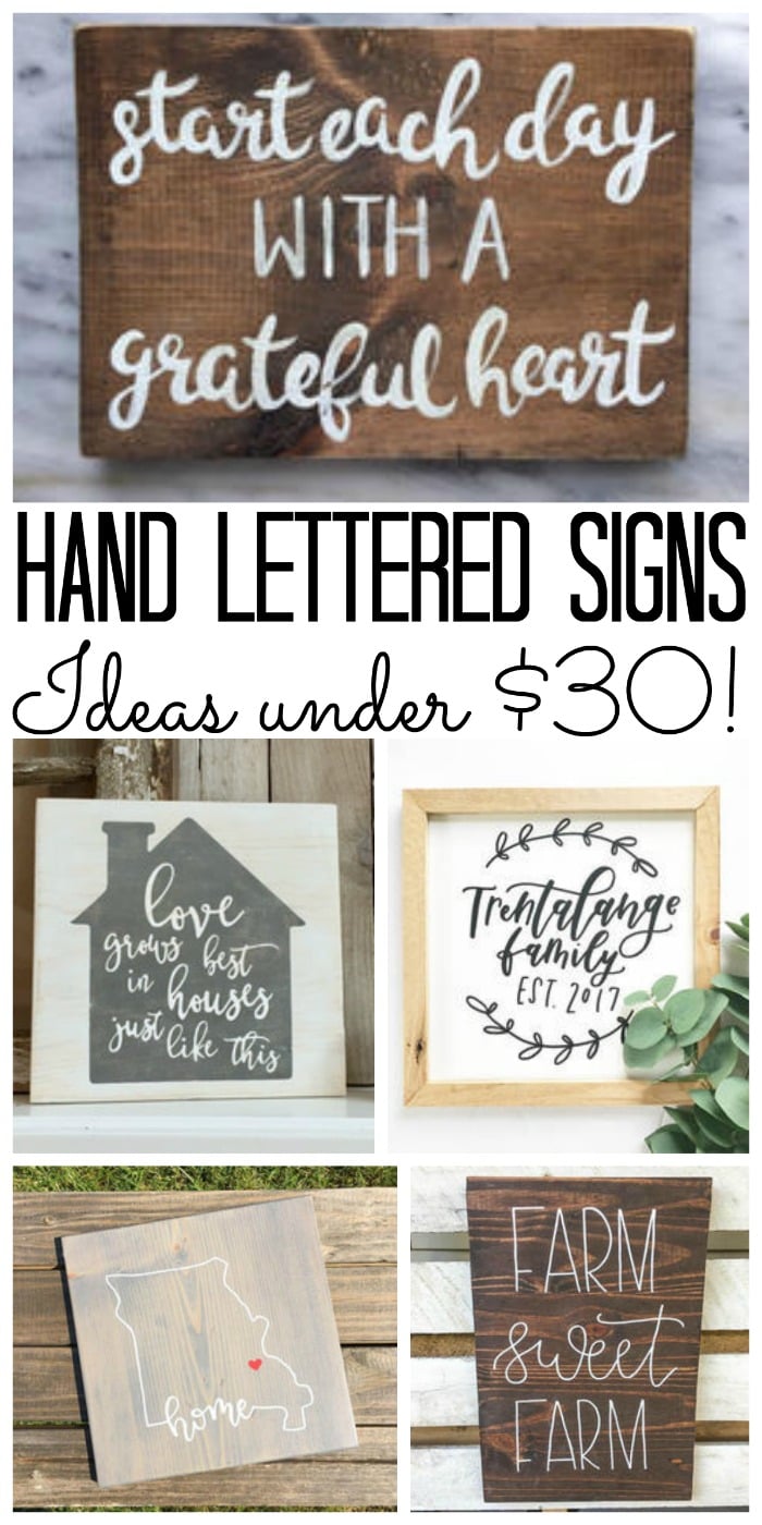 hand lettered sign ideas