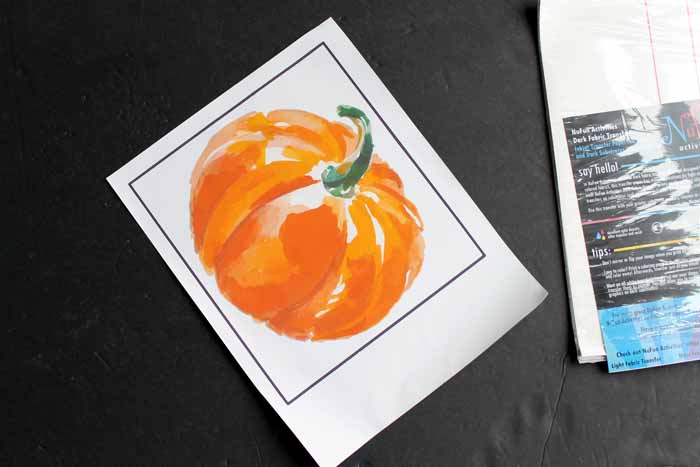 Your printed pumpkin graphic will have a block box around the outside. Now it's time to cut!