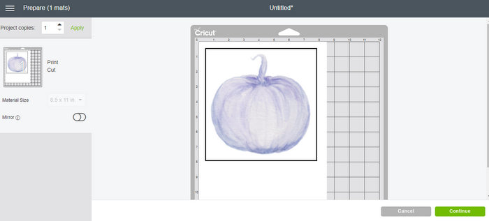 Prepare to print the pumpkin graphic