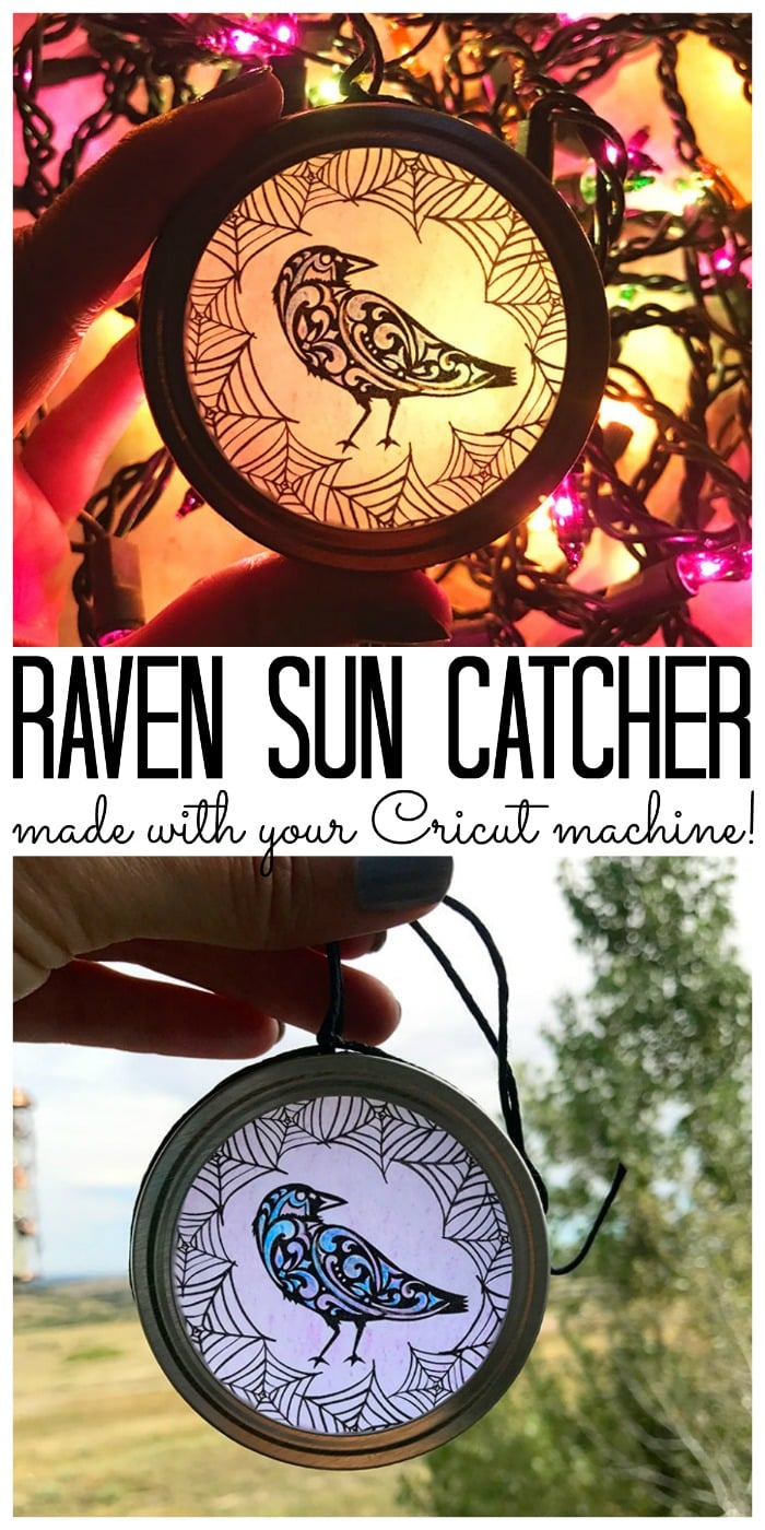 raven sun catcher image to make with your cricut