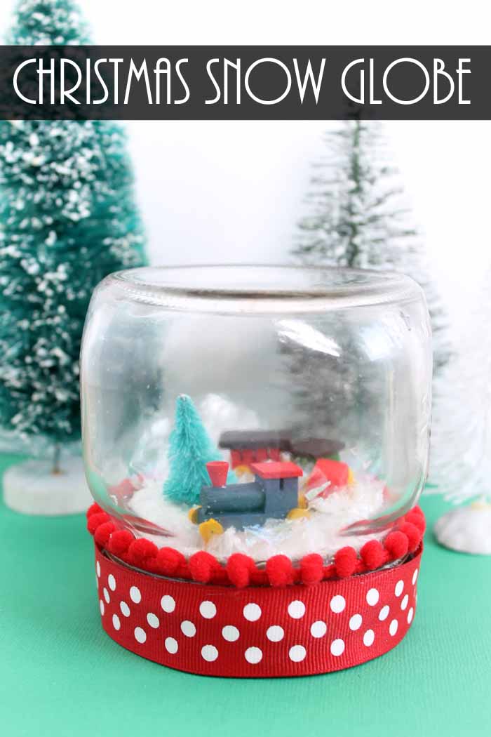 Christmas train snow globe craft pin image