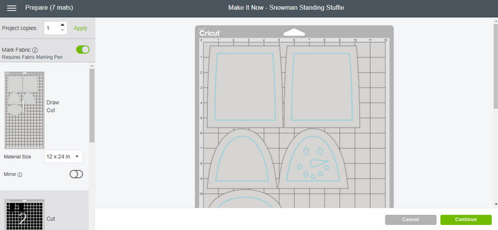 picture of shapes for making a standing snowman with your Cricut