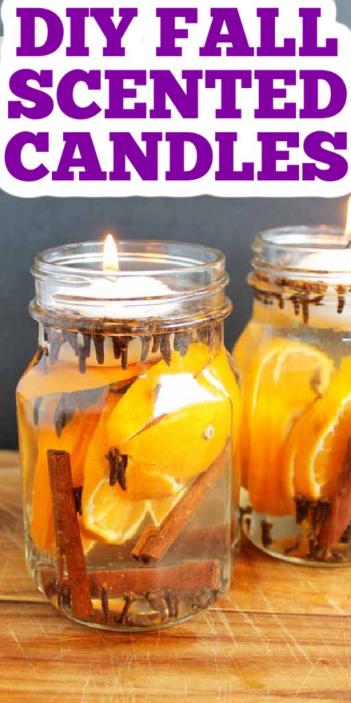photo of glass jar candle with citrus and spices