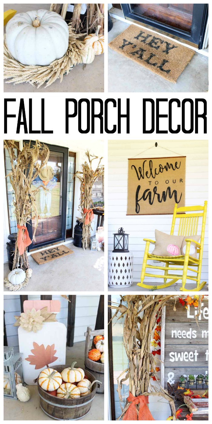 fall porch decor with farmhouse style