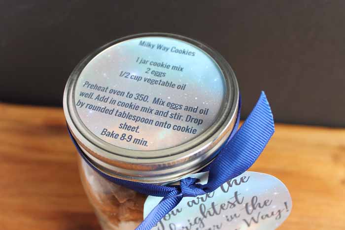 recipe on top of a mason jar lid