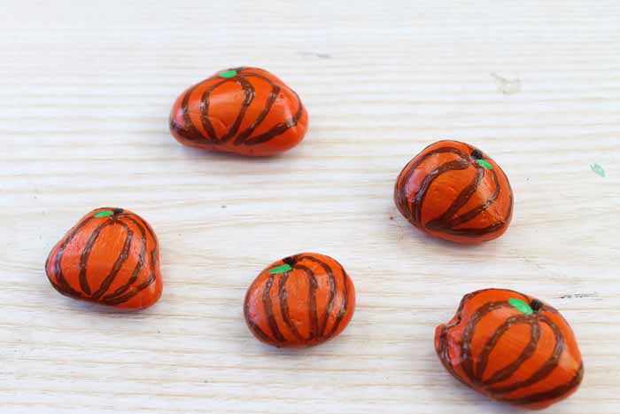 pumpkin painted rocks