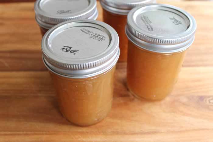 pear preserves in a jar