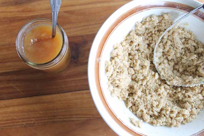 crumble recipe in a bowl