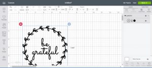 be grateful with wreath uploaded to design space