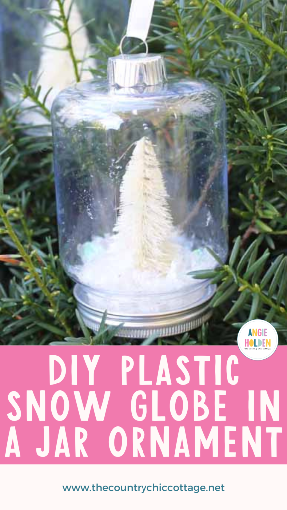 DIY Plastic Snow Globe In A Jar Ornament - The Country Chic Cottage