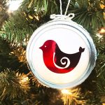 mason jar christmas bird ornament