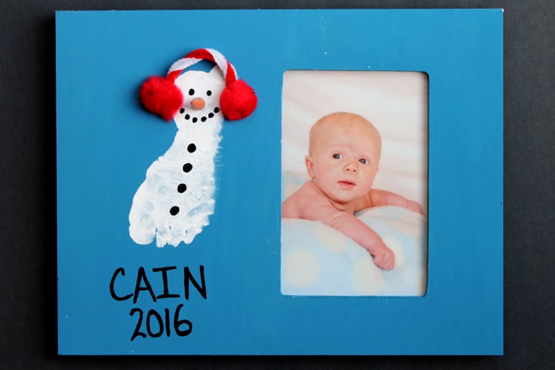 Homemade Photo Frame baby photo frames made with a footprint