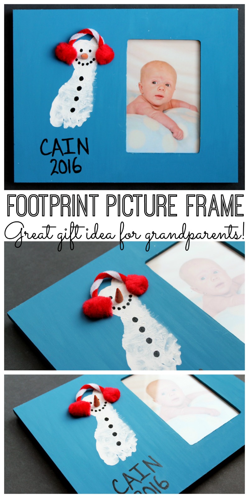 DIY Photo Frame with Footprint Art baby photo frames with a footprint