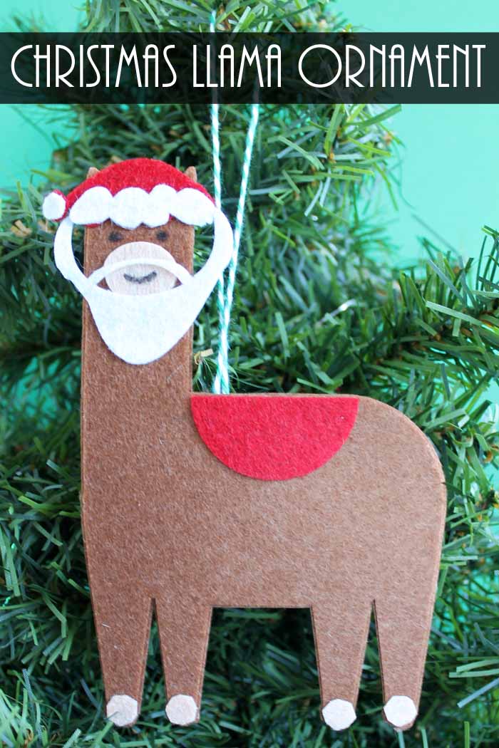 christmas llama ornament pin image