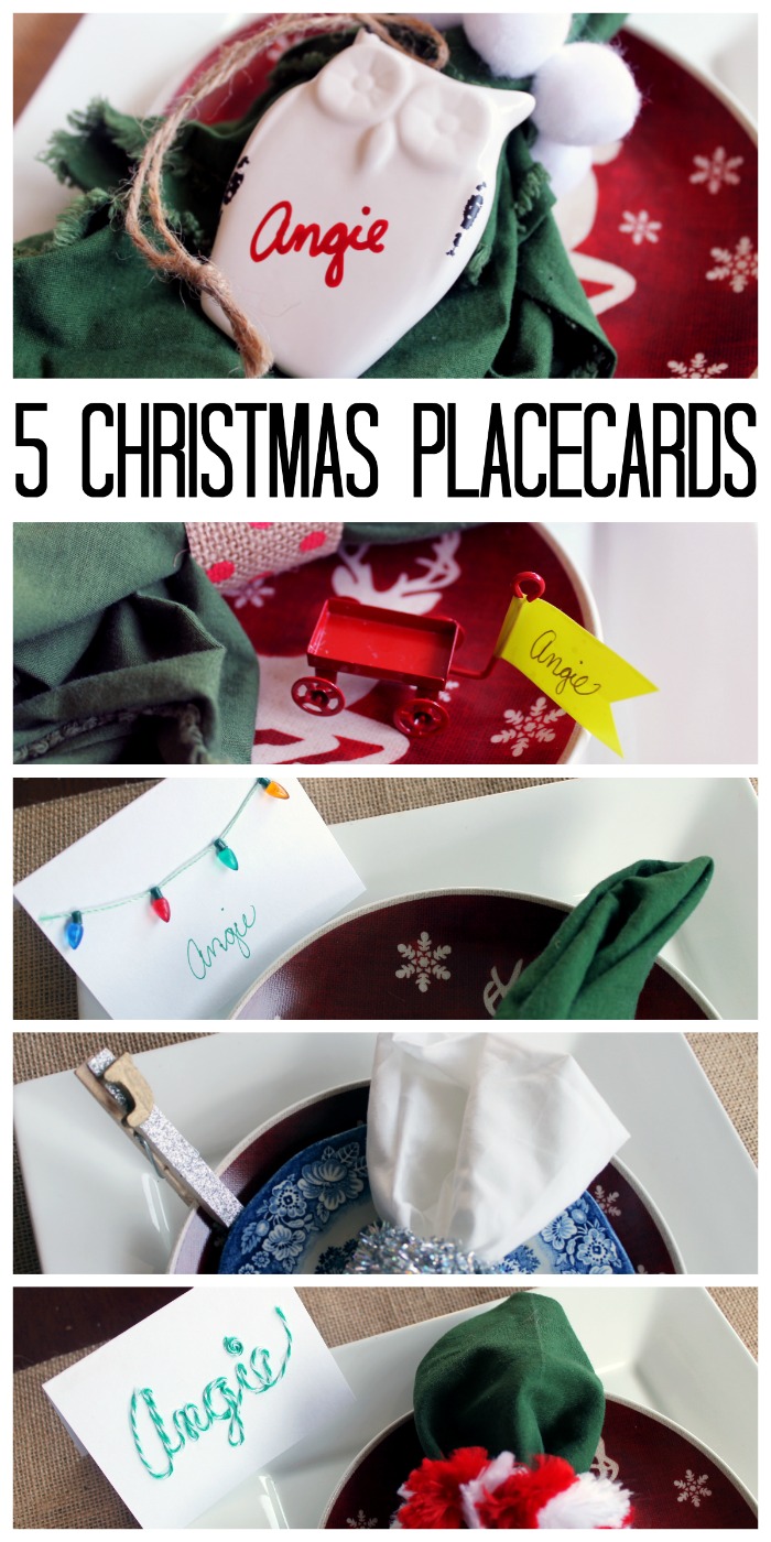 5 christmas placecards
