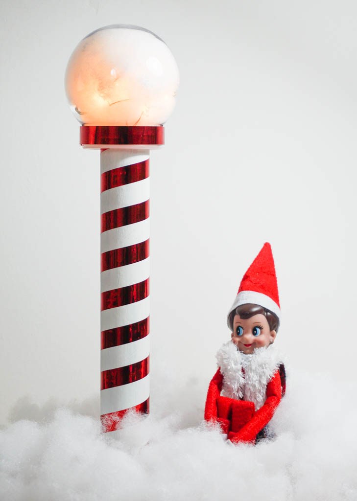 candy cane pole with light on the top from Albion Gould
