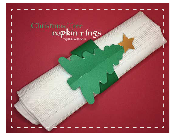 christmas tree napkin ring made from paper