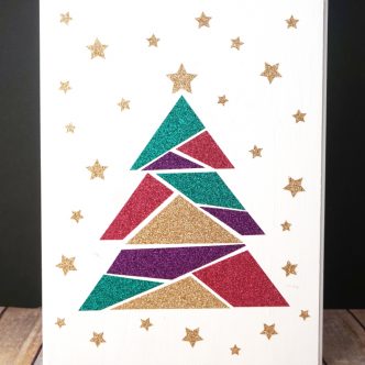 modern christmas tree in various colors