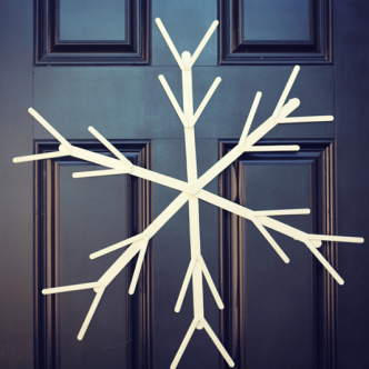 snowflake made with popsicle sticks