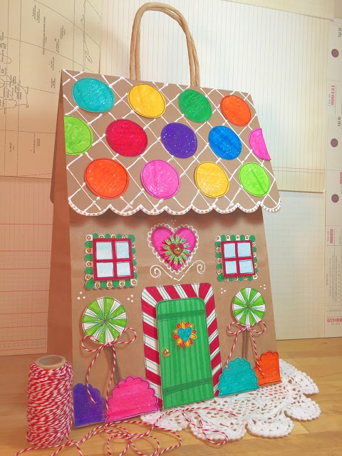 paper bag gingerbread house