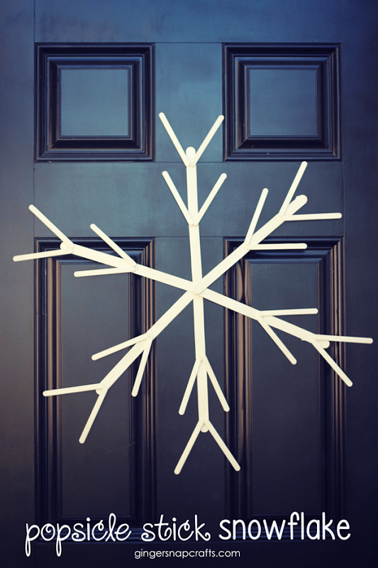 snowflake made with popsicle sticks