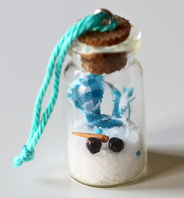 melted snowman in a jar ornament