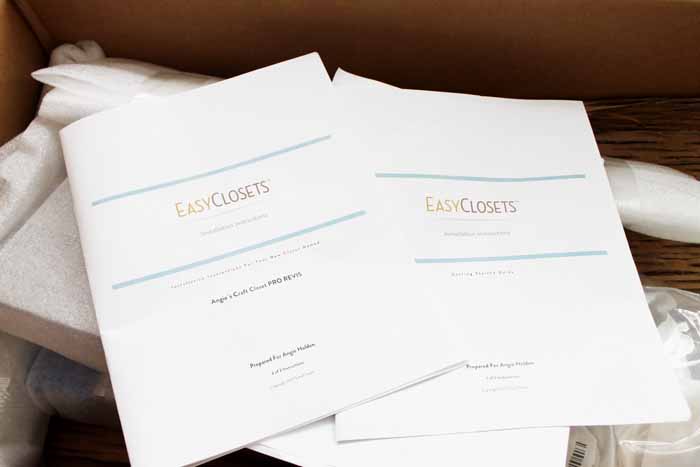 instructions for installation from EasyClosets