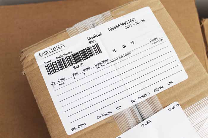 box labels from EasyClosets