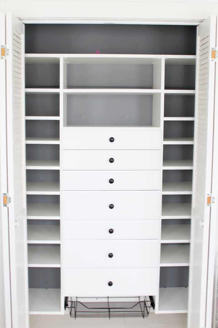 custom closet organizer for craft supplies