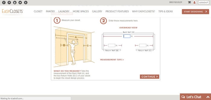 diagram of how to measure a closet when buying an organizer