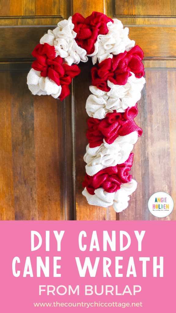 Learn how to make your own DIY candy cane wreath with these step by step instructions. Add this whimsical DIY Christmas wreath to your home!