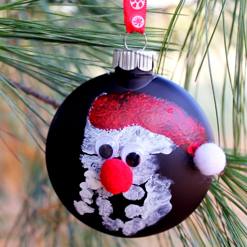 santa handprint ornament