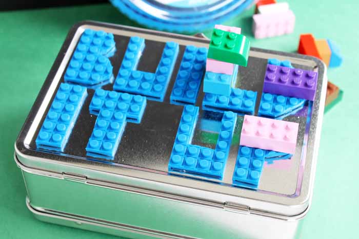 lunchbox with Lego tape