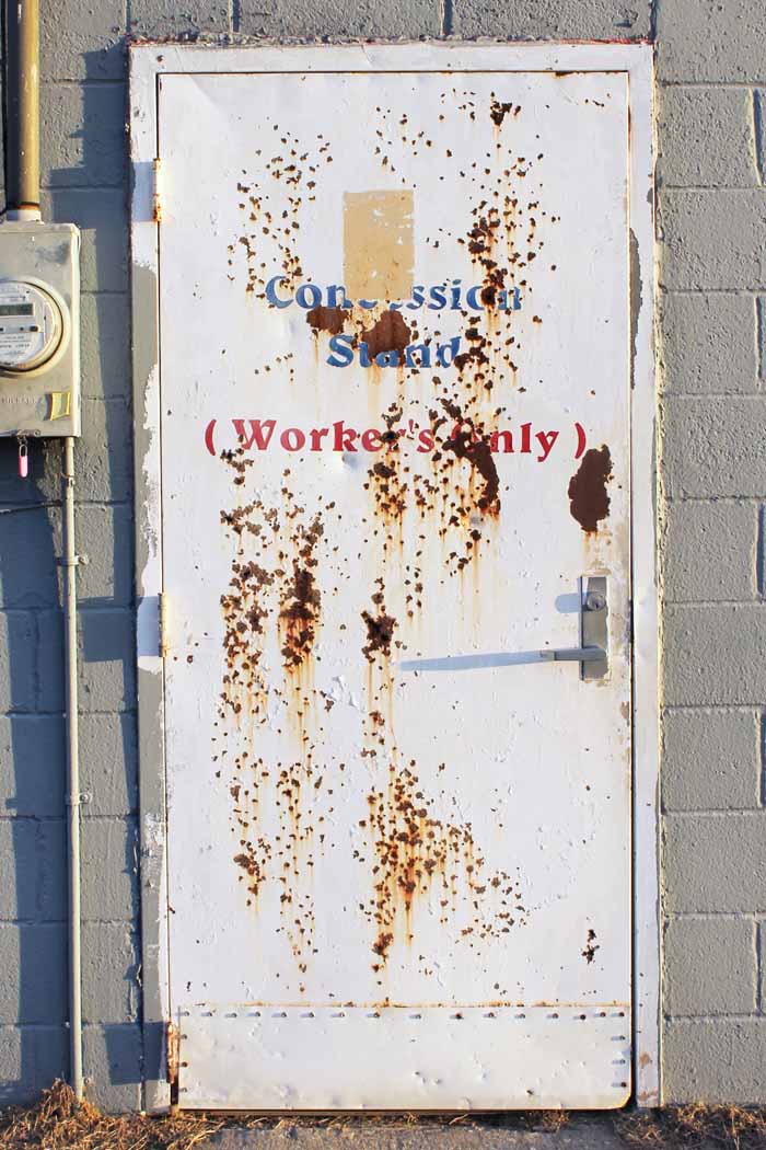 rusted steel door